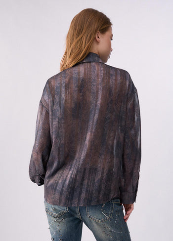 LIU JO BLUE DENIM-UF6125T3260 L9146-CAMICIA DIGITAL M/L