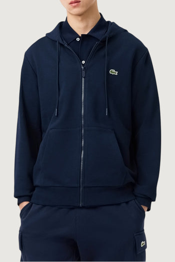 Felpa in tessuto felpato classic fit con zip - 4