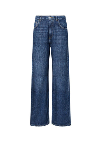 LIU JO BLUE DENIM-UF6166D0373 79111-PANT.STRAIGHT STYLISH REG.W.