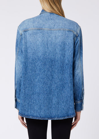 LIU JO BLUE DENIM-UF6197D0373 79112-CAMICIA STYLISH M/L
