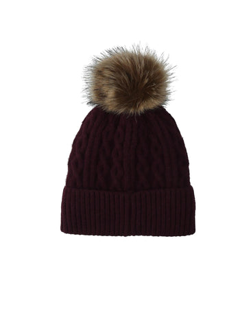 LIUJO ACCESSORI-2F6008MA33S 91718-BEANIE TRECCE PONPON