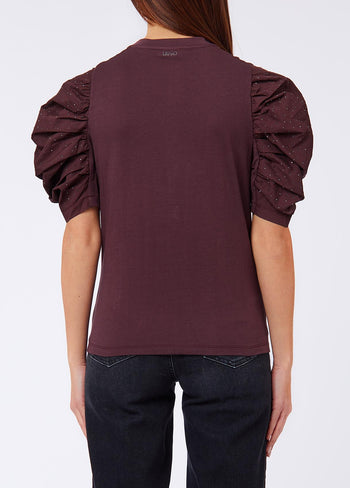 LIU JO WHITE-WF6131JS904 X0786-T-SHIRT BIMATERIALE