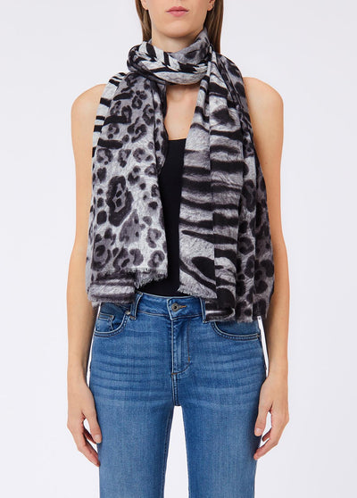 LIUJO ACCESSORI-2F6067T2745 22222-ECS STOLA FUR MIX ANIMALIER 70