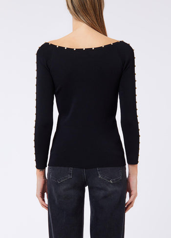 LIU JO WHITE-WF6228MS55N 22222-ECS MAGLIA CHIUSA M/L STRASS