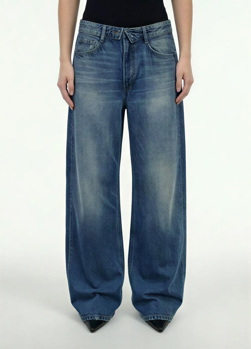 LIU JO BLUE DENIM-UF6500D0396 79156-PANT. CINTA ROVESCIATA ZIP DEA