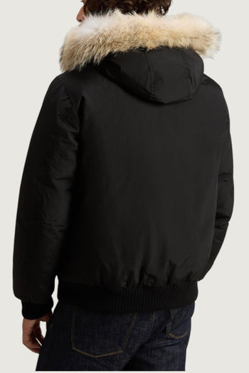 WOOLRICH-CFWOOU2238MRUT0001 BLK-POLAR DETACHABLE FUR BOMBER 