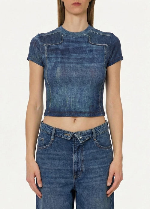 LIU JO BLUE DENIM-UA6502J1624 L9680-T-SHIRT MODA M/C 