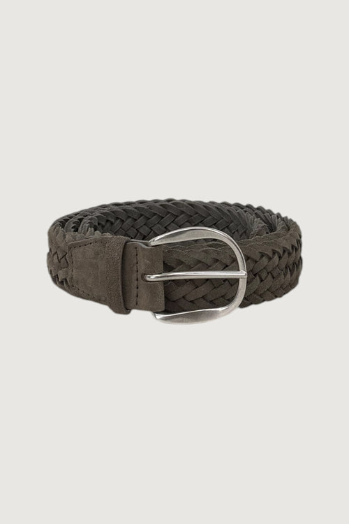 ORCIANI-U08318SUP FANGO -CINTURA INTRECCIATA SUEDE PLOT 3.5CM 