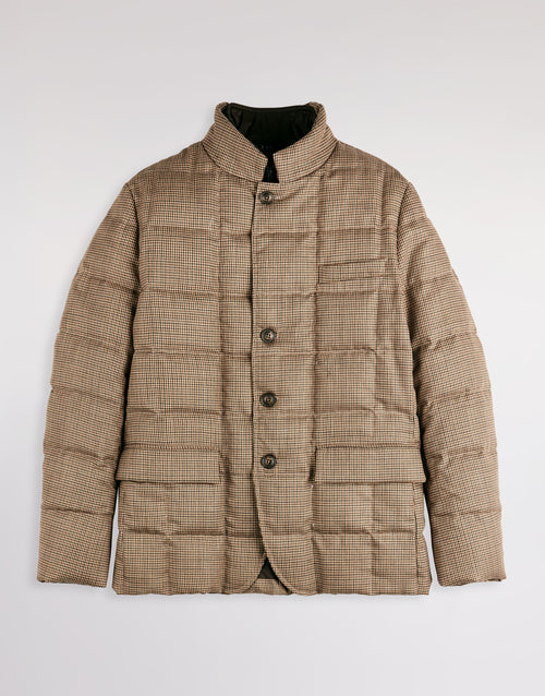 FAY-NAM45530210ZII 0ZJG -Piumino corto double front in lana pied de poule