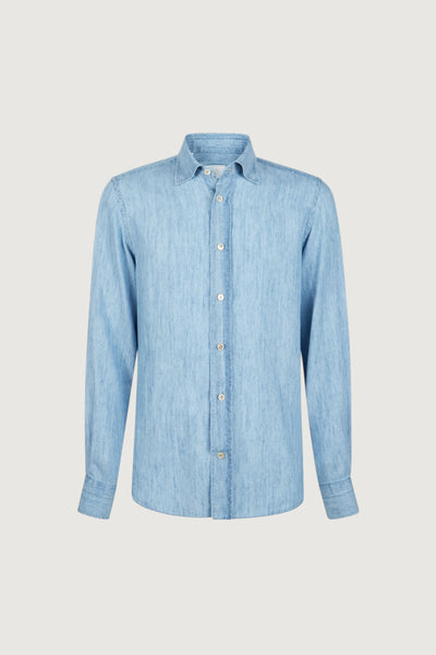 ELEVENTY-M75CAMK08TES0M146 08-DENIM CAMICIA UOMO COLLO ITALIANO