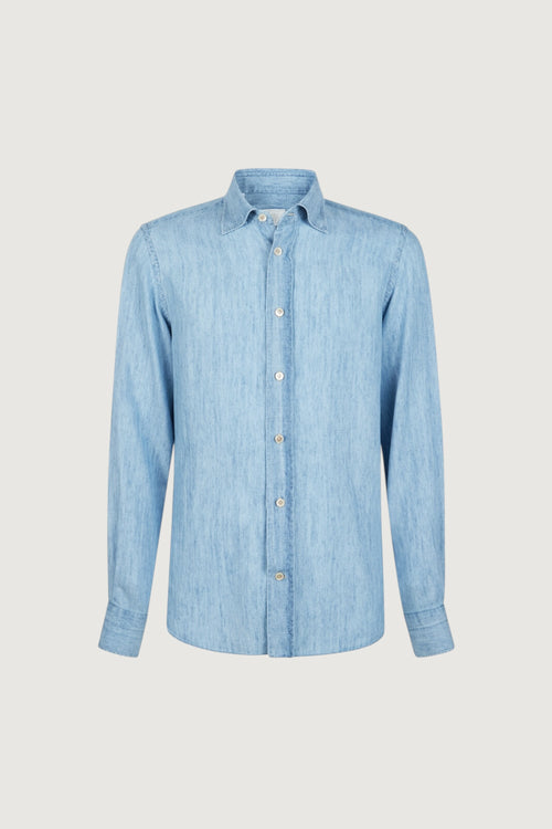 ELEVENTY-M75CAMK08TES0M146 08-DENIM CAMICIA UOMO COLLO ITALIANO