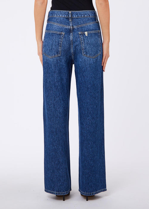 LIU JO BLUE DENIM-UF6166D0373 79111-PANT.STRAIGHT STYLISH REG.W.