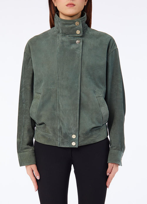 LIU JO COLLECTION-CF6120P0382 80420-BOMBER IN CAMOSCIO