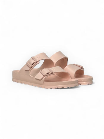Quattro Stagioni Eva light pink EVA sandals with double adjustable buckles and contoured footbed.