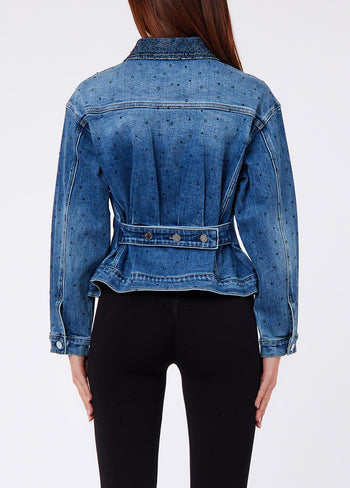 LIU JO BLUE DENIM-UF6117D0365 79094-GIUBBINO PIEGHE