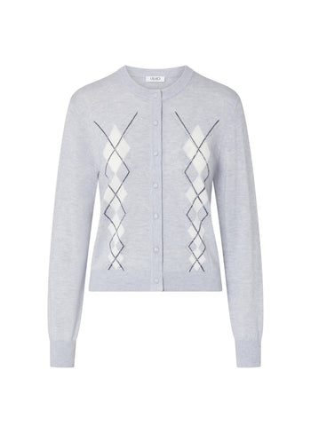 LIU JO WHITE-WF6288MA16R L9208-CARDIGAN DISEGNO ARGYLE