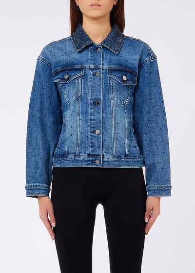 LIU JO BLUE DENIM-UF6117D0365 79094-GIUBBINO PIEGHE