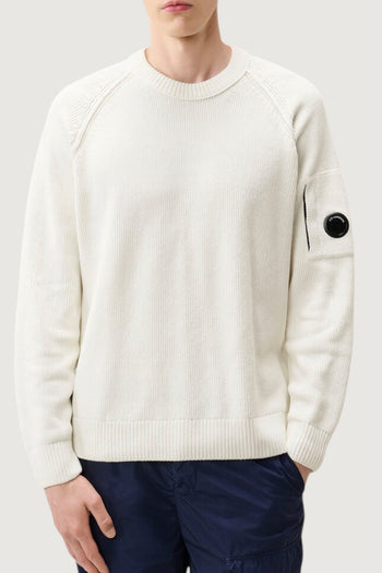 CP COMPANY-21CMKN196A005558G 103-CHENILLE COTTON CREWNECK LENS SWEATER 