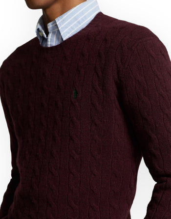 POLO RALPH LAUREN UOMO-710876762 011-Maglia a trecce in lana e cashmere