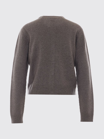 FABIANA FILIPPI-MAD226F498M480 1276-CARDIGAN GIROCOLLO IN PLATINUM CON CASTONI COLLO E