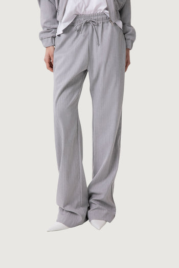 GAELLE-GAABW09813 GR00-PANTALACCIO GESSATO CON RICAMO SU RETRO TASCA