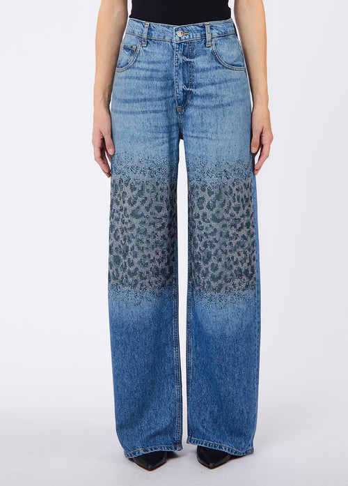 LIU JO BLUE DENIM-UF6166D0373 79112-PANT.STRAIGHT STYLISH REG.W.