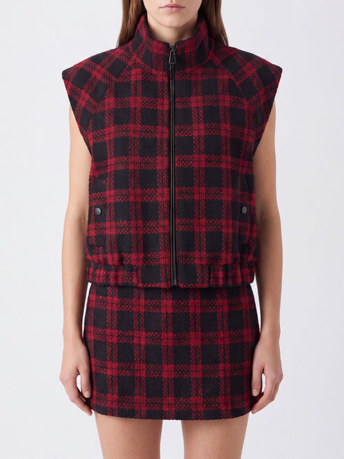 PINKO-107440A3GN ZR4-HANDEL GILET TWEED DISEGNO BUF