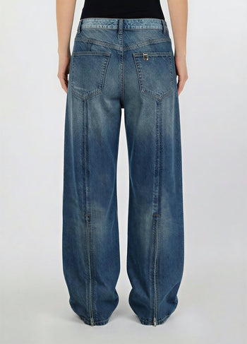 LIU JO BLUE DENIM-UF6500D0396 79156-PANT. CINTA ROVESCIATA ZIP DEA
