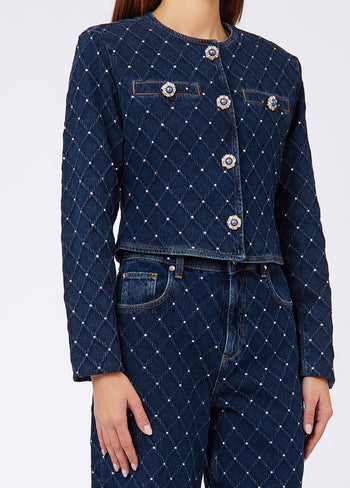 LIU JO BLUE DENIM-UF6169D0374 79107-GIACCA MATELASSE
