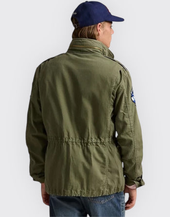 Quattro Stagioni olive green cotton field jacket with bi-swing design for freedom of movement.