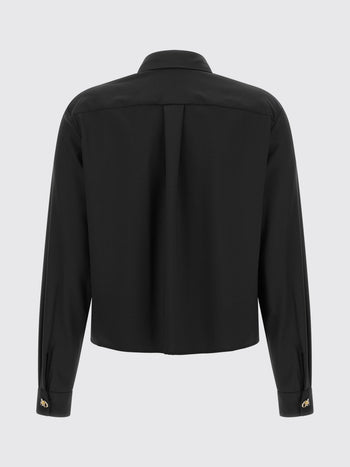 FABIANA FILIPPI-CAD216F312D620 5146-CAMICIA BOXY IN FRESCOLANA CON BOTTONI NODO