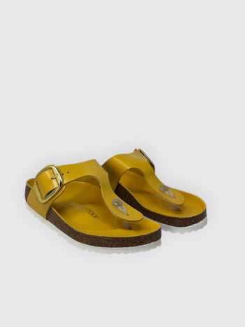 BIRKENSTOCK-1031818 OCHRE -GIZEH  BIG BUCKLE SHINE 