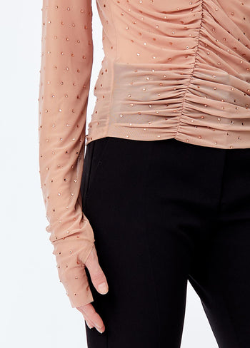 LIU JO COLLECTION-CF6213J4966 A4408-TSHIRT MODA M/L ALLOVER STRASS