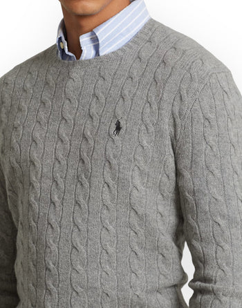 POLO RALPH LAUREN UOMO-710876762 012-Maglia a trecce in lana e cashmere