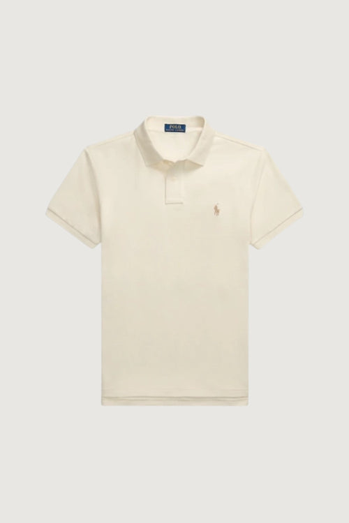 Quattro Stagioni cream piqué cotton slim-fit polo shirt with embroidered logo