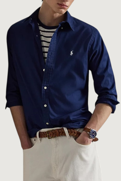Camicia in twill ultraleggero custom-fit