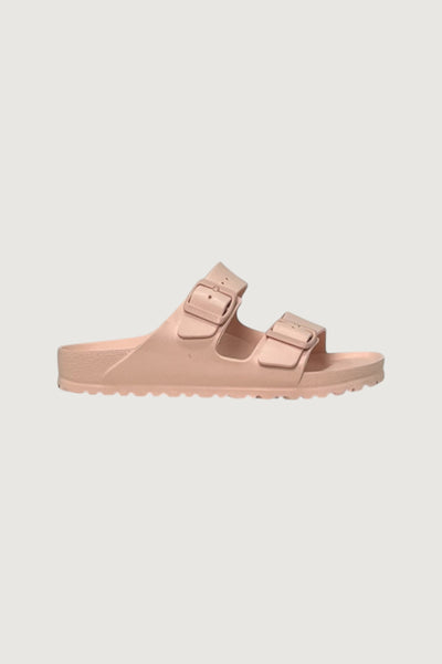 Quattro Stagioni Eva light pink EVA material slide sandals with two adjustable buckle straps.