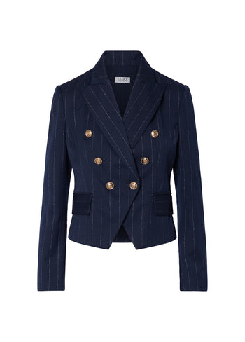 LIU JO WHITE-WF6249T731A L9173-BLAZER DOPPIO PETTO GESSATO