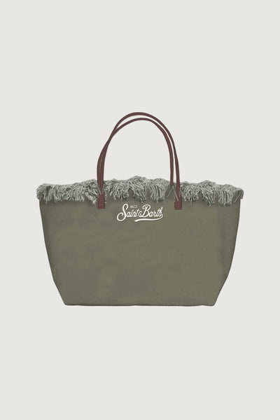 SAINTBARTH MC2-CBMF001 00587L -CITY BAG MID FRINGE CANVAS 52 EMB