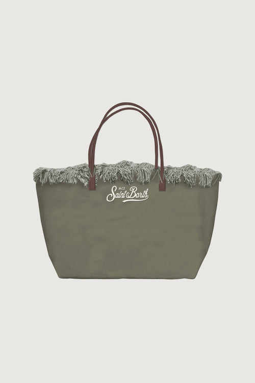 SAINTBARTH MC2-CBMF001 00587L -CITY BAG MID FRINGE CANVAS 52 EMB