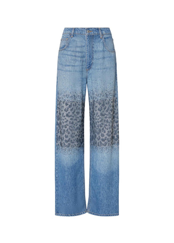 LIU JO BLUE DENIM-UF6166D0373 79112-PANT.STRAIGHT STYLISH REG.W.