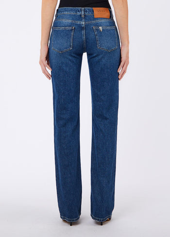 LIU JO BLUE DENIM-UF6209D0294 79096-PANT.STRAIGHT CHARM REG.W.