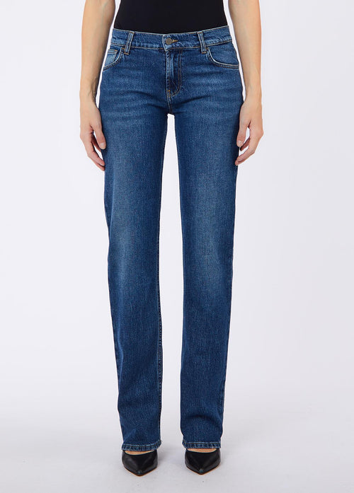 LIU JO BLUE DENIM-UF6209D0294 79096-PANT.STRAIGHT CHARM REG.W.