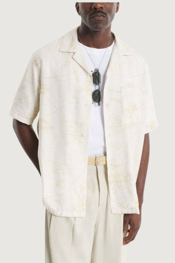 MAISON KITSUNE'-QM00404WW9103 0522-PARISIAN MAP RESORT SHIRT