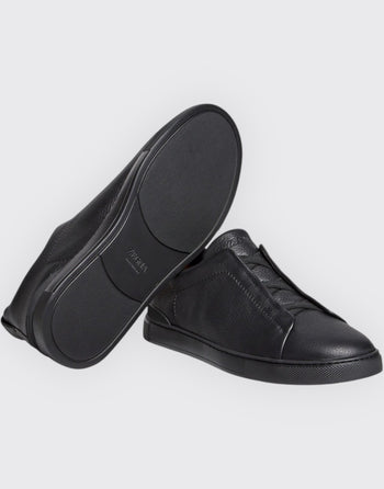 Sneaker triple stitch™ in pelle di cervo nere - 2