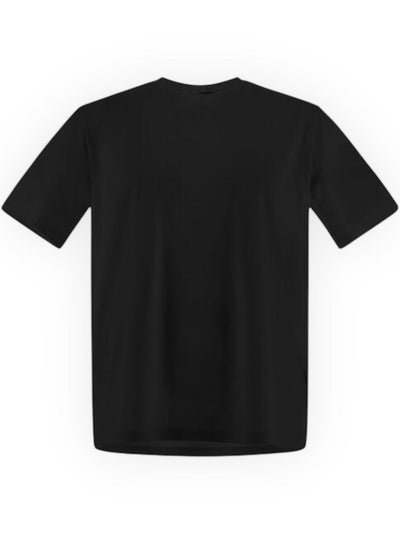 Quattro Stagioni black cotton-blend t-shirt with crew neck and short sleeves, perfect for layering.