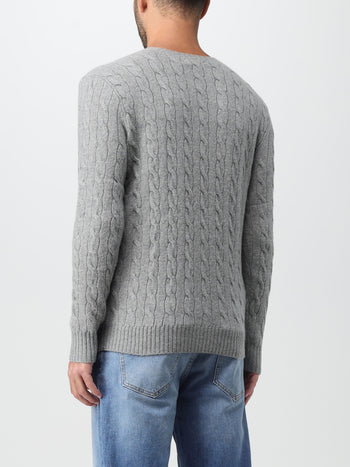 POLO RALPH LAUREN UOMO-710876762 012-Maglia a trecce in lana e cashmere