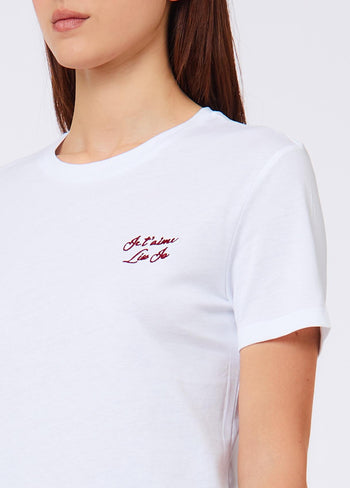 LIU JO WHITE-WF6348J6308 L9374-T-SHIRT SLIM FIT M/C