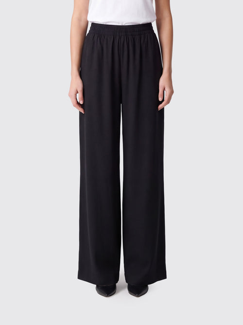 FABIANA FILIPPI-PAD226F291M378 825-PANTALONE AMPIO, ELASTICO VITA IN FLANELLA