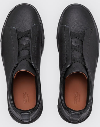 Sneaker triple stitch™ in pelle di cervo nere - 4